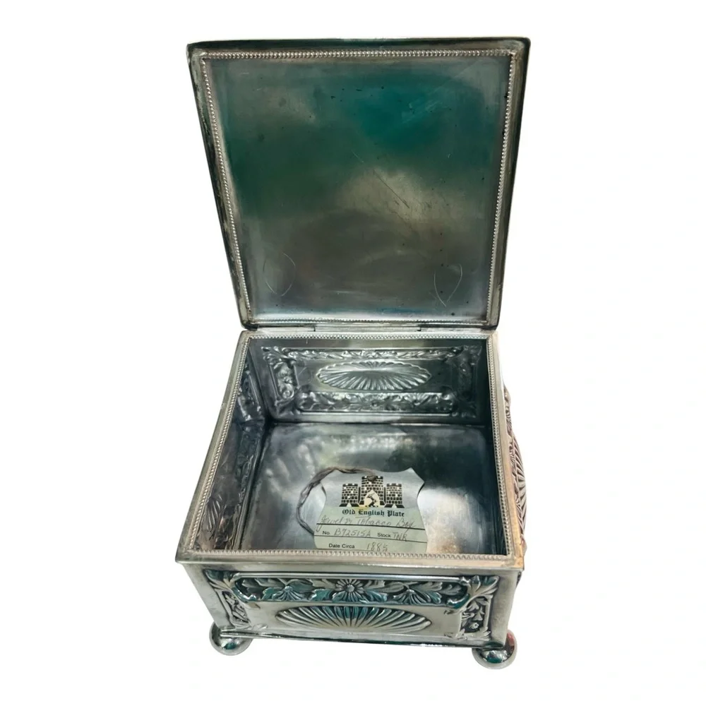 Antique Victorian English Silver Plate Tobacco or Jewelry Box c.1885 – Anderson